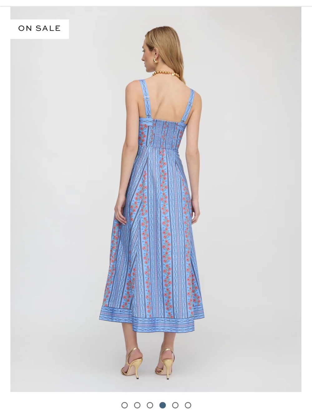 Hill House Ezra Blue Floral Maxi Dress with Wide Straps - Picture 2 of 7